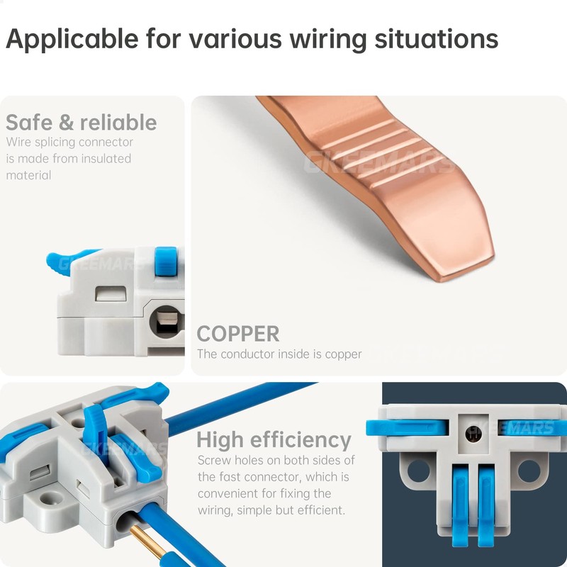 GKEEMARS 20Pcs 4 Way T Tap Wire Connectors, Quick Wire