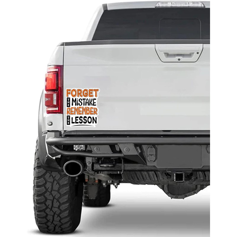 Forget Mistake Remember Lesson 6-Inch Vinyl Decal Sticker for Laptops,