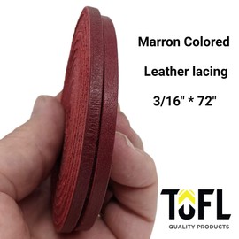 TOFL Softball and Baseball Glove Lace Kit | Mitt Lace Glove Repair Lacing Kit | 2 Leather Laces with Lacing Needle for Catchers Glove| Maroon