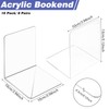 16 Pcs Bookends Clear Acrylic Bookends for Shelves Heavy Duty