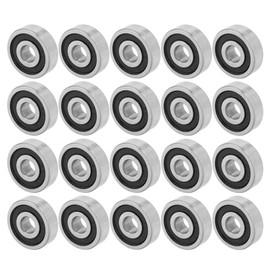 Sunicon Ball Bearings, 20pcs 625RS Bearing Steel Double Rubber Sealed Miniature Deep Groove Ball Bearings for Skateboards, Inline Skates, Scooters(16mmx5mmx5mm)