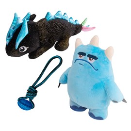 Health Extension SnugArooz Toy Bundle - Ice The Dragon - Tug Buddy - Jolly Joel with Patch Repair - Fun & Durable Playtime for All Dogs