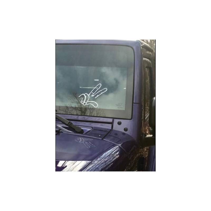 Vital All-Terrain Vinyl Hand Decal/Sticker for Jeep Wave (White) for