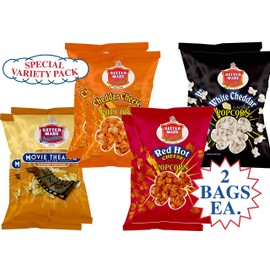 Better Made Special Variety Pack Popcorn - Pack of (8) - 2.75oz Bags – 2 Each Movie Theater Butter, White Cheddar, Cheddar Cheese, Hot Cheese Popcorn