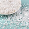 1200Pcs 3D Multi Shapes Nail Charms and Flatback Pearls, White