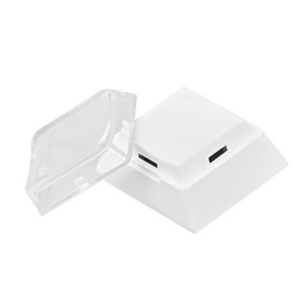 BTXETUEL Instantly Custom Double-Layer Keycaps with Transparent Cover Cap for DIY Removable Stickers or Scraps of Paper Compatible with Cherry MX Switches (12Pcs-White Botton)