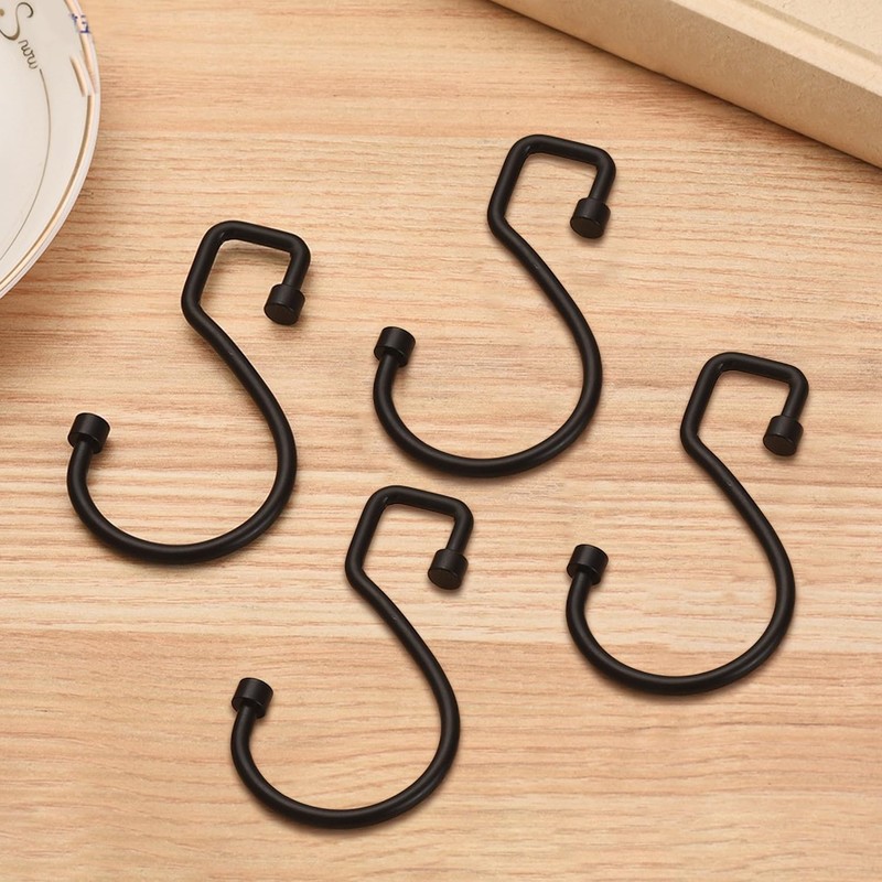 12 Pieces S Shaped Hooks Metal Hooks Shower Curtain Hooks
