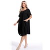 Minibee Women's Ruffle Oversize Casual Midi Dresses with Pockets (2XL,