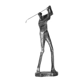 Notart_Art_Gallery | Golfing Statue - Looking Down with Left Swing Pose - Modern Golfer Sculpture - Resin Golf Athlete Decor for Shelf, Window, or Home Office - Sophisticated Home Ornament