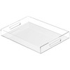KHUBVIX Acrylic Tray 16×12" with Cut Handles - Spill Proof