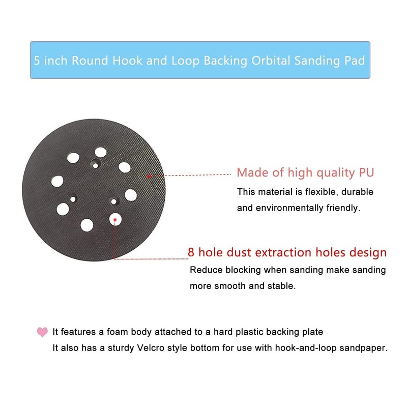 Poweka 743081-8 Backing pad for Compatible with Makita Random Orbit