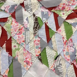 Handmade Original Boughs of Holly Cotton Patchwork quilt top/topper 86x86"