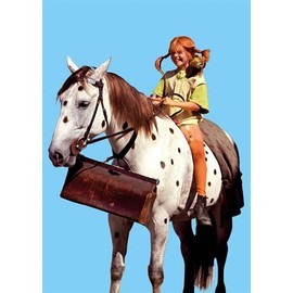 Modern Times Set of 10 Postcards Pippi Longstocking – Motif: PL Pippi and Little Uncle, Occasion: Children's Motifs Animals, Artist/Publisher: KARTENKOMBINAT Saltkråkan AB & AB Svensk Filmind, Size: A6