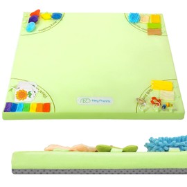 Heypappy Baby Play Mat, Unique Crawling Mats with 4 Sensory Development Zones for Motor Skills, 50''x50'' Playpen Mats with Non-Slip Cushioned That Fits Nicely Into Any Playroom, Green