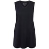 Ulla Popken Women's V-Neck Relaxed Sleeveless Cotton T-Shirt, navy blue