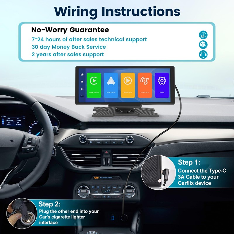 Apple Car Play Screen 10.3 inch Carplay Screen Portable IPS