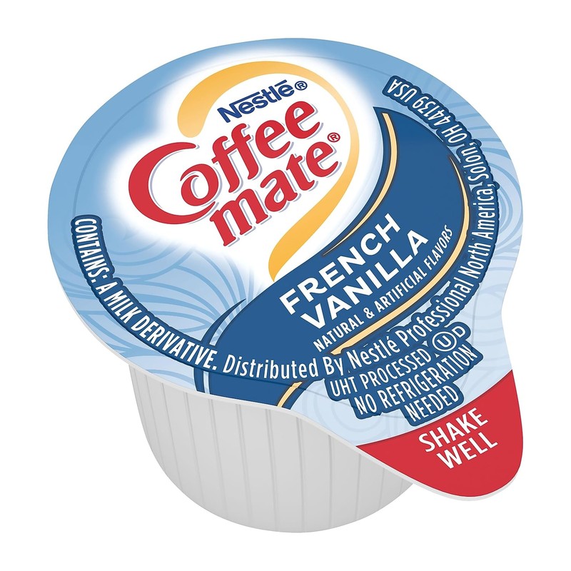 Coffee-mate 35070 Liquid Coffee Creamer, Mini Cups, French Vanilla, 180/Box