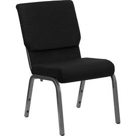 21'' Extra Wide Black Color Church Chair with Silver Vein Frame