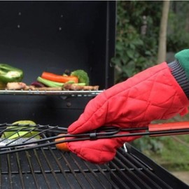 Voarge Oven Gloves, Heat Resistant Oven Gloves, Thickened Heat Resistant Oven Gloves, Pot Holder, Baking Gloves, 1 Pair, Red