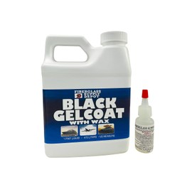 Fiberglass Supply Depot Black Gelcoat with Wax Pint with 15cc Hardener (MEKP)
