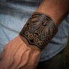 JAOYU Viking Bracers Leather Gauntlets for Men Medieval Bracers Metal