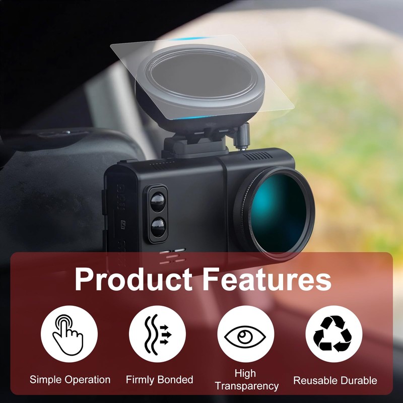 Heclia Electrostatic Sticker Mounting Dash Cam 20 PCS Double-Sided Adhesive