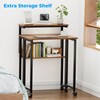 GreenForest Folding Desk with Adjustable Monitor Stand, 24.8 in Small