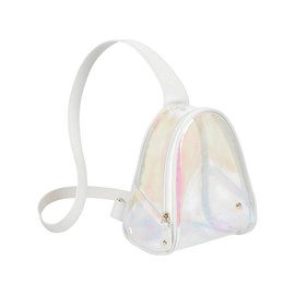 Stephanie Johnson Rachael Clear Crossbody Backpack – Stylish Purse for Women, Travel Bag, & Clear Bag for Stadium Events, Miami White