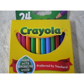 Crayola Colored Pencils 24, Pre-Sharpened, Bright Bold Colors, NEW