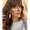 18K Yellow Gold Plated Stainless Steel Leaf Drop Bohemian Earrings