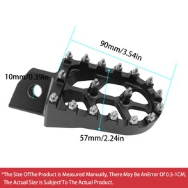 Baohatsu Foot Pegs Foot Rest Billet Wide 1 Pair for Yamaha XT250 YZ125 YZ80 WR250 TTR90 TTR125 (Black)