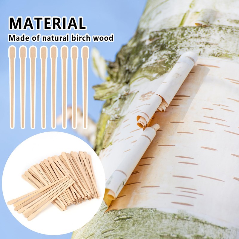 200 Stück Augenbrauen Holzspatel für Haarentfernung, Haarentfernung Holzstäbchen,Waxing Stick, Präzise