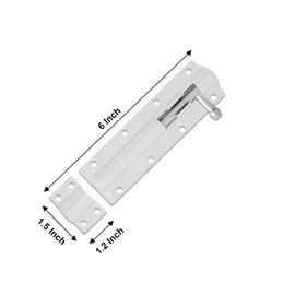 Primes DIY Heavy Duty Tower Bolt White(6"), Door Lock Bolt, Strong White Coated Door Barrel Bolt, Durable Slide Bolt for Increasing Security on Garden,Tard Gates & Shed Doors - 1 Pack