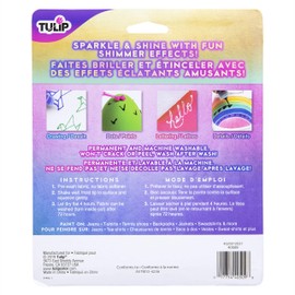 Tulip 17581 Dimensional Metallic Fabric Paint, 6-Pack (Shimmer Flash)