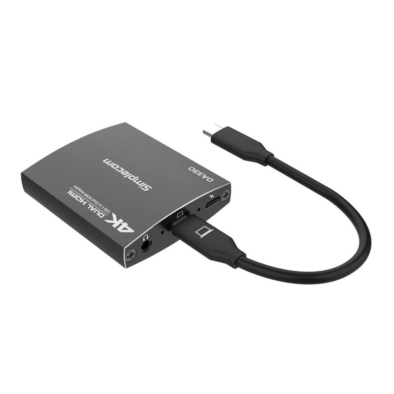 Simplecom DA330 USB-C to Dual HDMI MST Adapter 4K@60Hz with