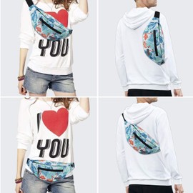 MAXTOP Large Bumbag Waist Fanny Pack for Men Women Bum Bag with Headphone Jack and 4-Zipper Pockets Adjustable Belt for Biking Running Jogging Traveling Outdoors Workout Cycling Fitness Hiking