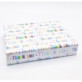2 Sheets Thank You Wrapping Paper Writing Design White Multi Colour Giftwrap Paper Male/Female/For Teacher Friend Colleague etc (PA)
