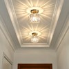 Hudi Fyier Chandelier Crystals Ceiling Lighting Fixtures, Small Semi Flush