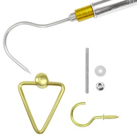 Alaisee Attic Ladder Pull System Kit,Attic Pull System Hook Set Replacement for Cord Ropes with 48.4 Inch Extension Pole and Copper Storage Hook Handle Parts Tool