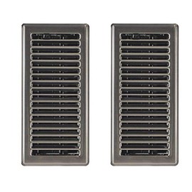 Hartford Ventilation Floor Register 4” x 12” - Contemporary Steel Vent Cover for Home - Heavy Duty Modern Metal Design with Scratch Resistant Finish - Smooth Glide Damper (2, Brushed Nickel)