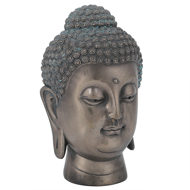 Resin Buddha Head Statue Figurine Ornament Buddhist Supplies Home Tabletop