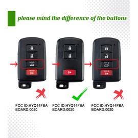 BestKeys Smart Remote Car Key Fob with at-Home Setup for Toyota 2013-2017 RAV4 Camry Corolla Tacoma Tundra HYQ14FBA 231451-0020 (3 Buttons)