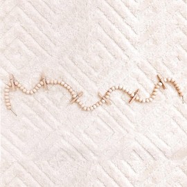 Wood Bead Garland with clips, Kid's Art Display, Photo Garland Polaroid Display, Picture Display Baby Kids Room Boho Playroom Nursery Decor