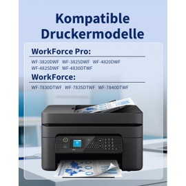 Hookink 405XL Multipack Set of 6 Compatible with Epson 405 XL Printer Cartridges for Workforce Pro WF-3820 WF-3825 WF-4820 WF-4825 WF-4830 WF-7830 WF-7835 WF-7840 (3 Black, 1 Cyan1 Magenta, 1 Yellow)