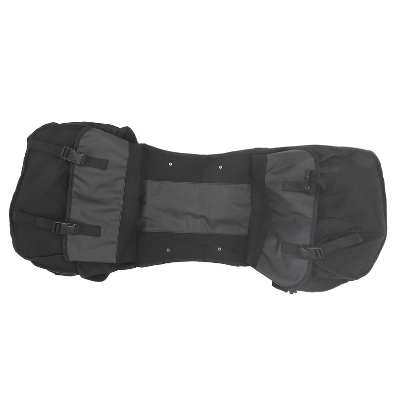 Bicycle Rear Seat Bag Black Large Capacity Canvas Waterproof Elastic