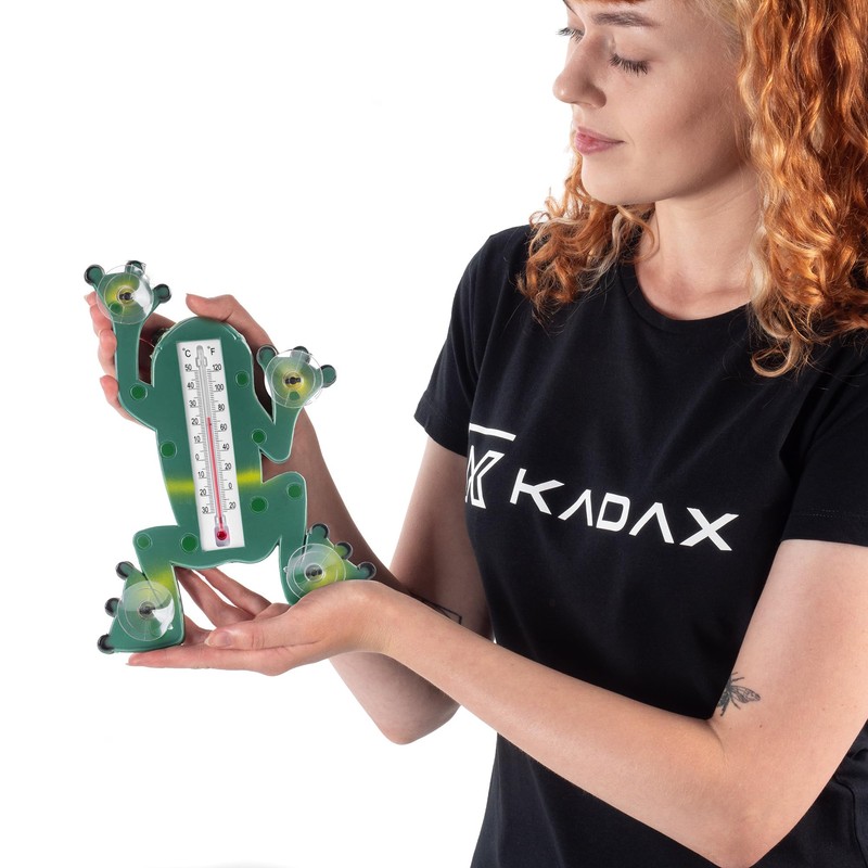 KADAX Frog Thermometer, Thermometer with Suction Cups, Weatherproof Window Thermometer