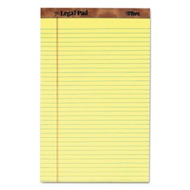 TOPS The Legal Pad Writing Pads, 8-1/2" x 14", Canary Paper, Legal Rule, 50 Sheets, 12 Pack (7572)