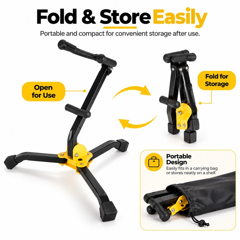Foldable Alto Saxophone Stand for Practice and Storage – Portable