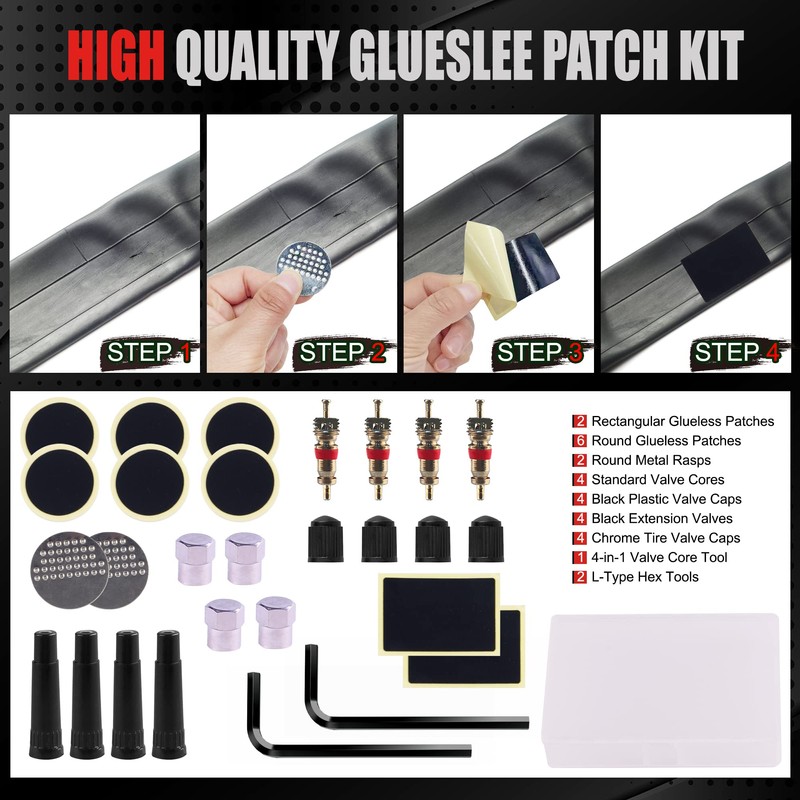 Heavy Duty Tire Repair Tools Kit - 108 PCS Set