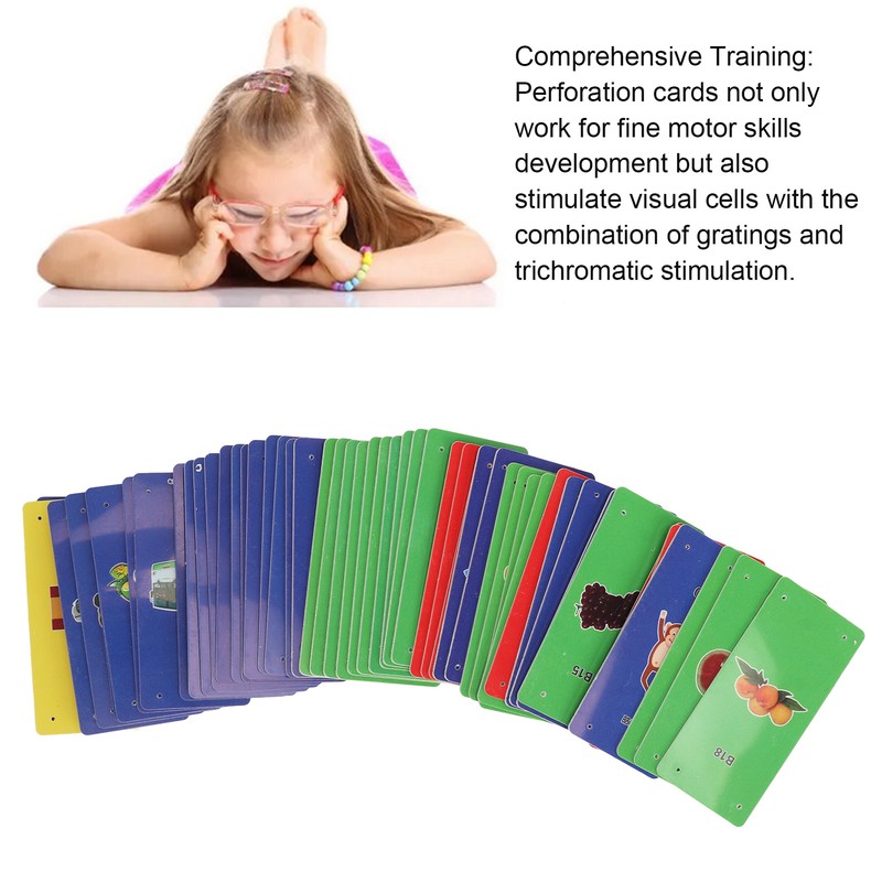 50pcs Amblyopia Training Card Waterproof 0.7mm Hole 4 Holes Strabismus